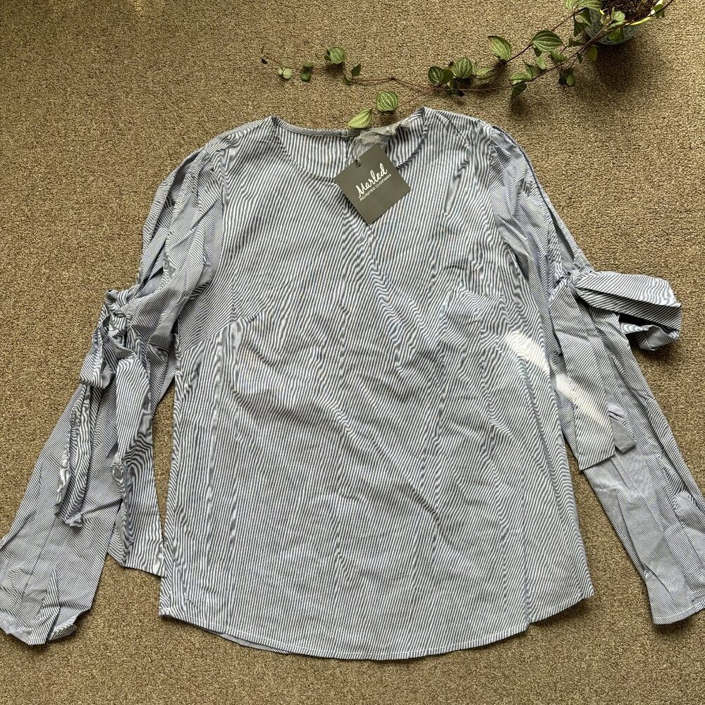 Marled Reunited Clothing Womens Striped Long Sleeve Shirt Small